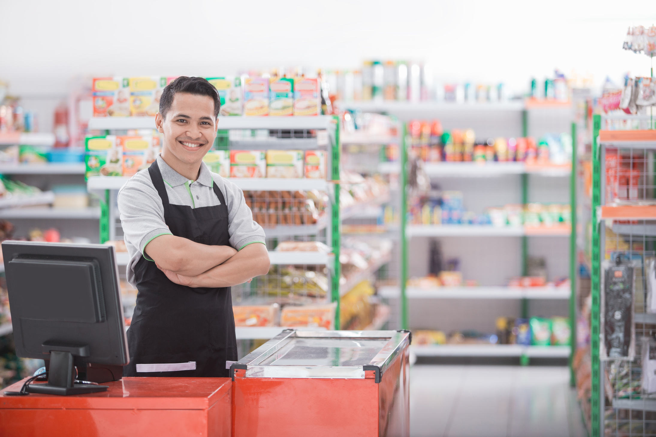 Shopkeeper in a Grocery Store